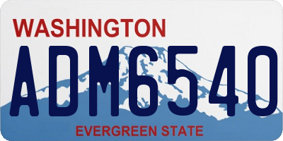 WA license plate ADM6540