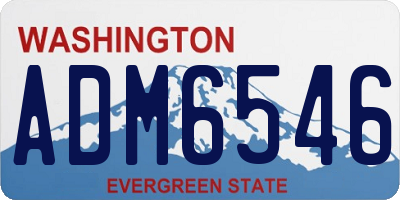 WA license plate ADM6546