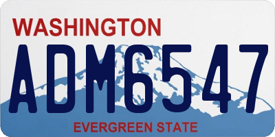 WA license plate ADM6547