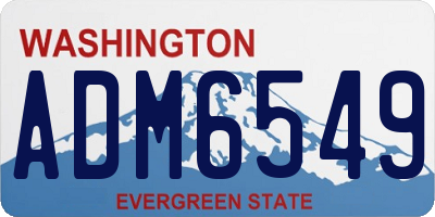 WA license plate ADM6549