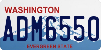 WA license plate ADM6550