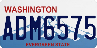 WA license plate ADM6575