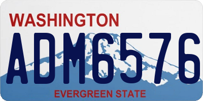 WA license plate ADM6576