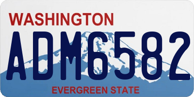 WA license plate ADM6582