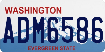 WA license plate ADM6586
