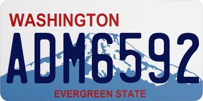 WA license plate ADM6592