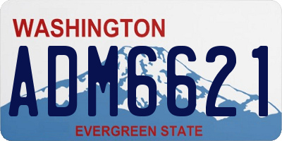 WA license plate ADM6621