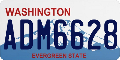 WA license plate ADM6628