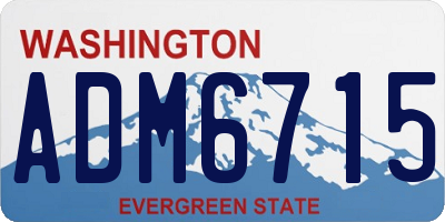 WA license plate ADM6715