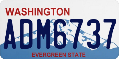 WA license plate ADM6737