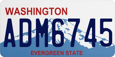 WA license plate ADM6745