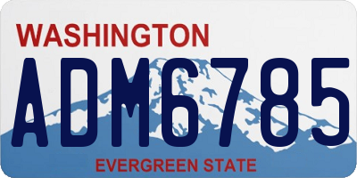 WA license plate ADM6785