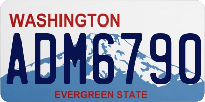 WA license plate ADM6790