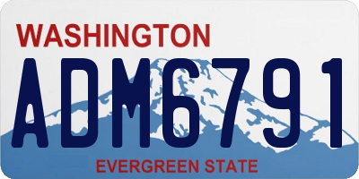 WA license plate ADM6791