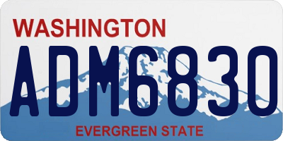 WA license plate ADM6830