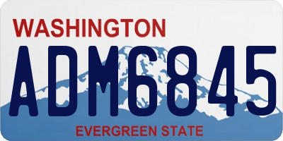 WA license plate ADM6845