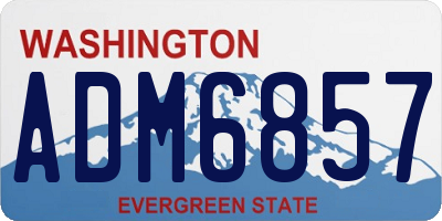 WA license plate ADM6857