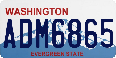 WA license plate ADM6865
