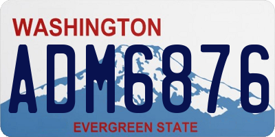 WA license plate ADM6876