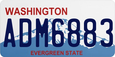 WA license plate ADM6883