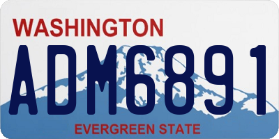 WA license plate ADM6891