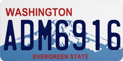 WA license plate ADM6916
