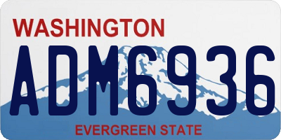 WA license plate ADM6936