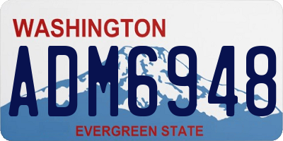 WA license plate ADM6948