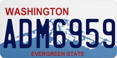 WA license plate ADM6959