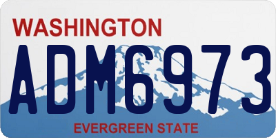 WA license plate ADM6973