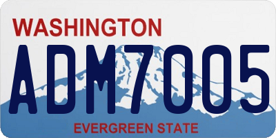 WA license plate ADM7005