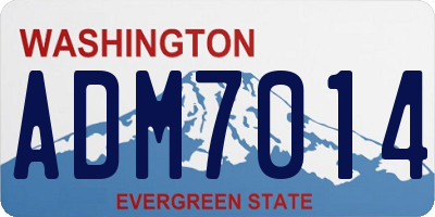 WA license plate ADM7014