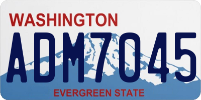 WA license plate ADM7045