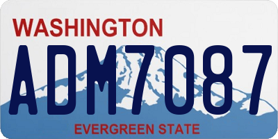 WA license plate ADM7087
