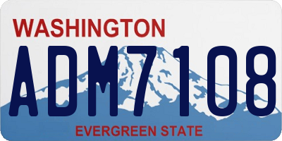 WA license plate ADM7108