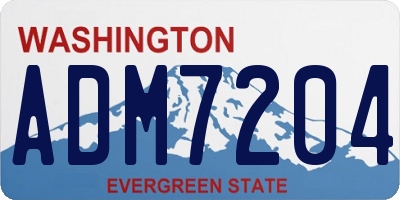 WA license plate ADM7204