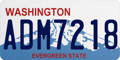 WA license plate ADM7218