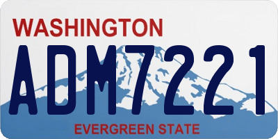 WA license plate ADM7221
