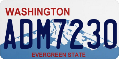 WA license plate ADM7230
