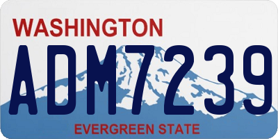 WA license plate ADM7239