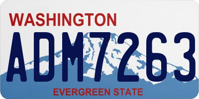 WA license plate ADM7263