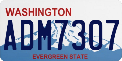 WA license plate ADM7307