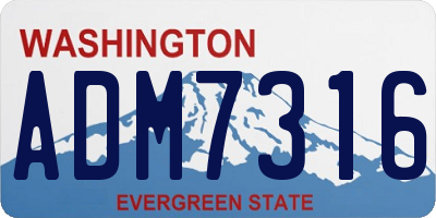 WA license plate ADM7316