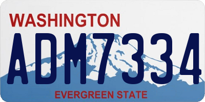 WA license plate ADM7334