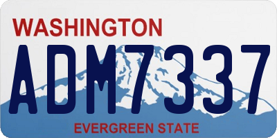 WA license plate ADM7337