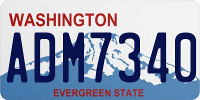 WA license plate ADM7340