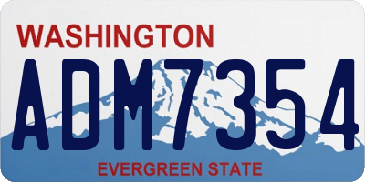 WA license plate ADM7354