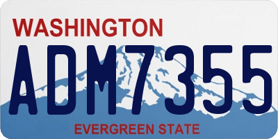 WA license plate ADM7355