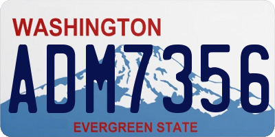 WA license plate ADM7356
