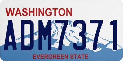 WA license plate ADM7371